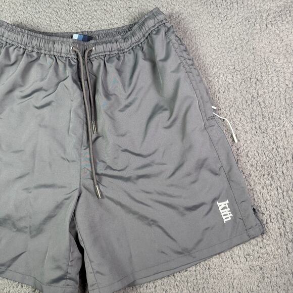 Kith Transitional Active Shorts Mens Small Gray Baggy 7" Zipper Swim Hybrid - Picture 1 of 10